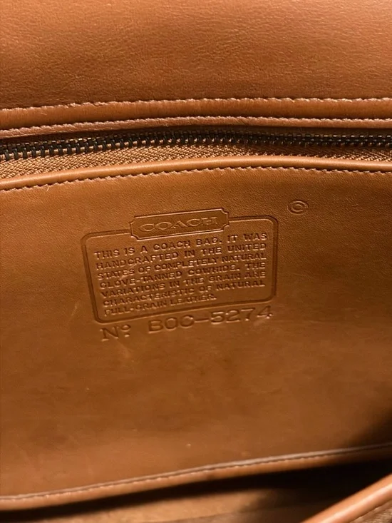 Vintage Coach Men's Essex Briefcase (#5274) Tan Leather Messenger & Laptop Bag - Picture 5 of 13